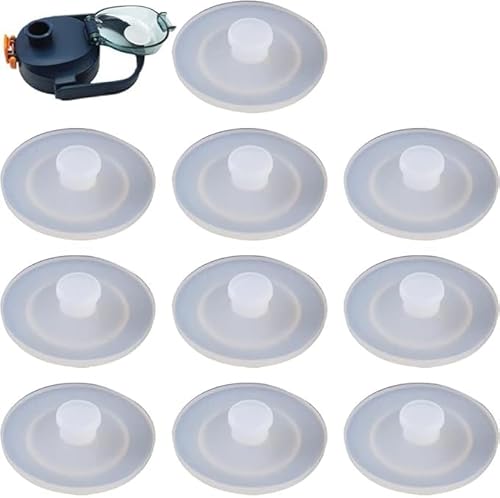 10 x transparente Silikon-Wasserflaschen-Deckelstopfen, auslaufsicher, Silikon-Trinkhalm-Loch-Ösen, staubdicht, Kappenschutz, Deckel von Yjemle