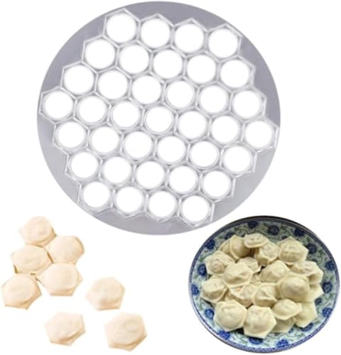 Silberne Ravioli-Knödelform, russischer Pelmeni-Maker, 37 Löcher, Metall, Ravioli-Maker, Pelmeni-Fleischknödel-Hersteller, handgefertigter Teigtaschenschneider, Küchenutensilien und Gadgets von Yjemle