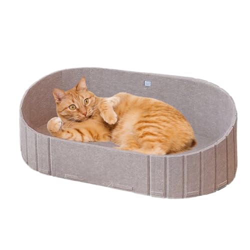 Katzenbetten Für Innen-, 24 -Zoll -Sofa -Form -Katzenkratzer -Couch, Filzkatzen Haussofa In Ovaler Form, Reversible Abnehmbare Kätzchenkratzer -Board -Pad Für Innen Im Freien Im Freien von Yjkedfh
