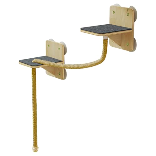Yjkedfh Katzenregale, Platzsparendes Wandregal für Katzen mit Halterung, Kletterwand mit Liegeplatz, Kratzfunktion, Stufen als Fensterplatz für Haus Yjkedfh Katzenregale, Platzsparendes Wandregal für Katzen mit Halterung, Kletterwand mit Liegeplatz, Kratzfunktion, Stufen als Fensterplatz für Haus von Yjkedfh