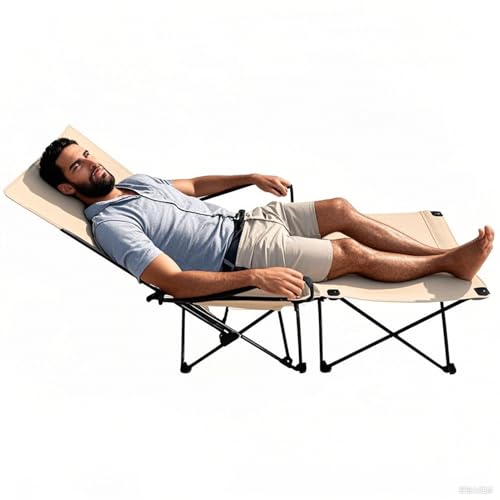 Yjkedfh Klappbarer Liegestuhl | Hochbelastbare Gartenliege,& Komfortabel Mit Ergonomischer Liegefläche Für Camping, Balkon, Und Pool von Yjkedfh