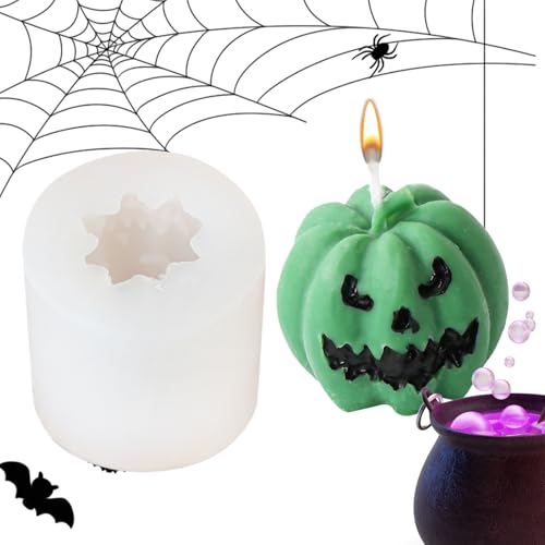 Yjkedfh Kürbis Form Aus Harz, Halloween Kürbis Kerzenherstellung Formen, Bastelbedarf Halloween Dekorationen für Seife Gips Kunstprojekte Herbst Erntedankfest Heimdekoration Party von Yjkedfh