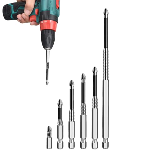 Yjkedfh Magnetische Bohrerbits - 6-teilig Kraftspitze,Schraubendreher Bohrerspitze für Holz Metall Elektroinstallation von Yjkedfh