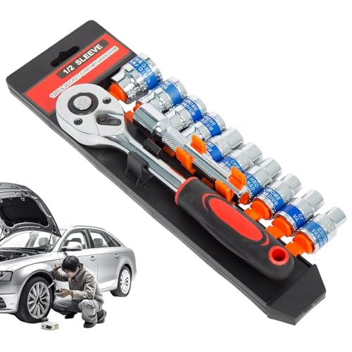 Yjkedfh Ratsche Und Steckschlüssel Set | 13mm Mechaniker Steckschlüssel Set für Automobil,Kraftfahrzeug Werkzeuge für Werkstatt Garage Industrie Kfz Motorrad von Yjkedfh