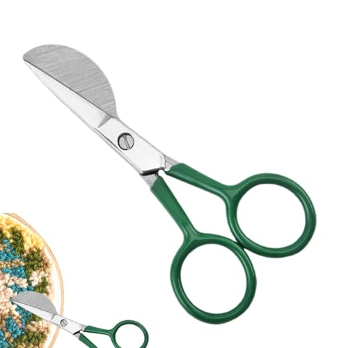 Yjkedfh Teppichschere - 4,72 Zoll scharfe Entenschnabel-Scherenklinge aus rostfreiem Stahl - Haushaltsschere mit doppelt gebogenem, gebogenem, versetztem Griff für Teppichflor und Teppichlocher von Yjkedfh