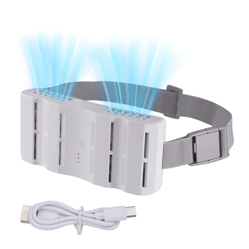 Yjkedfh Tragbarer Taillenventilator - Tragbarer Gürtellüfter mit Clip für Kühlung,Tragbare Geräte Doppelter Luftzirkulator Wiederaufladbar für Outdoor Sommer Camping Bauarbeiten von Yjkedfh