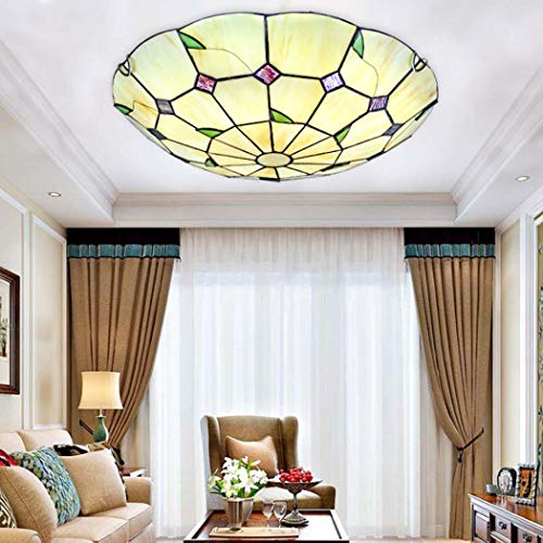 Yjmgrowing Pastoral Tiffany Style Unterputzleuchte in handgefertigten Glasmalerei Deckenleuchte Fixture für Schlafzimmer Korridor Eingang Balkon Deckenbeleuchtung,LED-Chip,Whitelight,30cm Yjmgrowing Pastoral Tiffany Style Unterputzleuchte in handgefertigten Glasmalerei Deckenleuchte Fixture für Schlafzimmer Korridor Eingang Balkon Deckenbeleuchtung,LED-Chip,Whitelight,30cm von Yjmgrowing