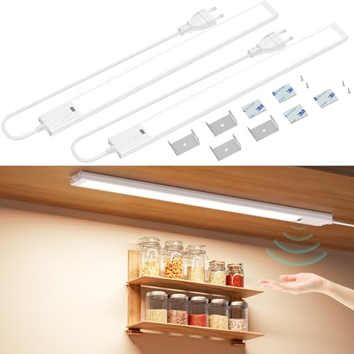LED Schrankbeleuchtung Küche 41cm, 4000K Dimmbar Unterbauleuchte mit Berührungsloser Sensor, Unterbauleiste Ultradünnes für Küche, Schlafzimmer, Badezimmer, Flur, Treppe, Schreibtisch 2 Stück LED Schrankbeleuchtung Küche 41cm, 4000K Dimmbar Unterbauleuchte mit Berührungsloser Sensor, Unterbauleiste Ultradünnes für Küche, Schlafzimmer, Badezimmer, Flur, Treppe, Schreibtisch 2 Stück von Ylatoial