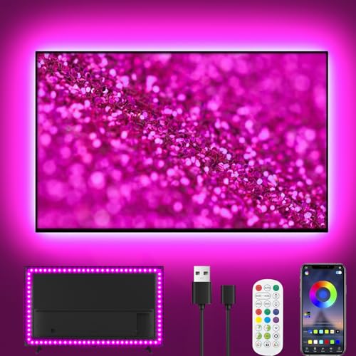 LED TV Hintergrundbeleuchtung, 4m LED Streifen für 40-65 Zoll TV, USB Led Strip mit Musik Sync, RGB TV Backlight Bluetooth APP&Fernsteuerung, Led Fernseher Beleuchtung für Deko (13.1FT for 40"-65"TV) von Ylatoial