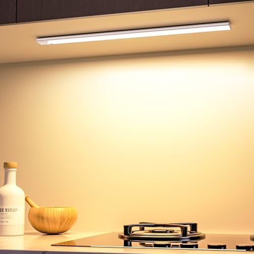 Ylatoial Schranklicht Unterbauleuchte LED Schrankbeleuchtung mit Bewegungsmelder, 41CM 2800mAh Stufenlos dimmbare Schrankleuchte Lichtleiste Sensor Aufladbare Nachtlampe für Küche Schlafzimmer 3000K von Ylatoial