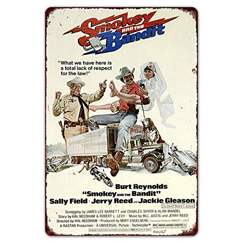 Anjoes Blechschild Smokey and The Bandit Film Poster Burt Reynolds Reproduktion Metallschild 8 x 12 von Ylens