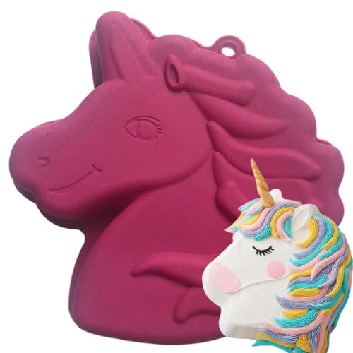 1 Stück Silikon Backformen Einhorn,Silikonformen Einhorn Backform Kuchenform,Silikon Form 3D Kuchenbackform,BPA Frei,Für Backen Im Ofen,Geburtstage,Mottopart Weihnachten,Verschiedene Desserts von Ylinwtech