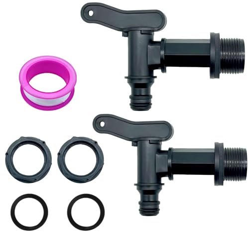 Ylinwtech Wasserhahn 3/4 Zoll Kunststoff Ersatzhahn,Kunststoff Auslaufhahn Regentonne,Auslaufhahn Regentonne mit Dichtung,Wasserhahn für Regentonne,für Garten, Industrie, Zuhause von Ylinwtech