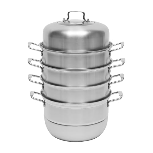 9L / 2.38gal Dampfer Kochtopf mit Glasdeckel 304 Edelstahl 5 Ebenen Induktion langsamer Herd Gasherd Induktionskopfe 32 cm Silber,für verschiedene Arten von Herden wie Gasöfen 9L / 2.38gal Dampfer Kochtopf mit Glasdeckel 304 Edelstahl 5 Ebenen Induktion langsamer Herd Gasherd Induktionskopfe 32 cm Silber,für verschiedene Arten von Herden wie Gasöfen von YlluySmn