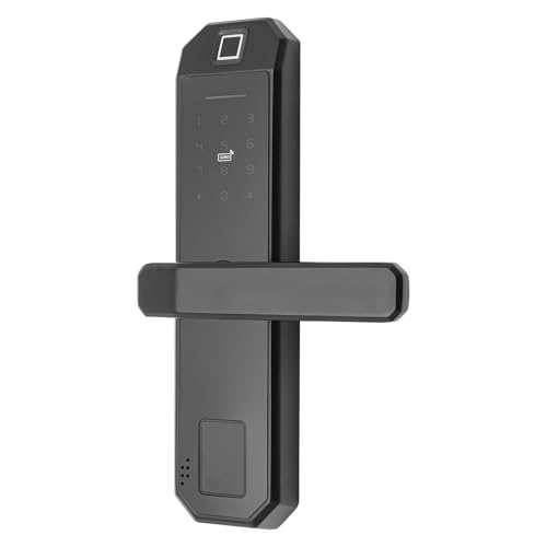 Neu Smart Fingerabdruck Türschloss Elektronisches Intelligentes Fingerprint Lock,Zwei Schlüssel,Runde Ecken,Mechanisches Sperrloch,für Holztüren, Innentüren und Aluminiumlegierungstüren mit einer Dick von YlluySmn