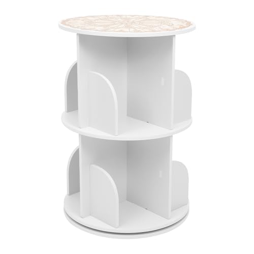YlluySmn Bücherregal 2-stufiges rotierendes Bücherregal Weiß,360° Drehen,Hohe Schaltfläche,Tischmatte, Schleifpapier,für Schlafzimmer, Studie, Wohnzimmer, Kinderzimmer, Spielräume YlluySmn Bücherregal 2-stufiges rotierendes Bücherregal Weiß,360° Drehen,Hohe Schaltfläche,Tischmatte, Schleifpapier,für Schlafzimmer, Studie, Wohnzimmer, Kinderzimmer, Spielräume von YlluySmn