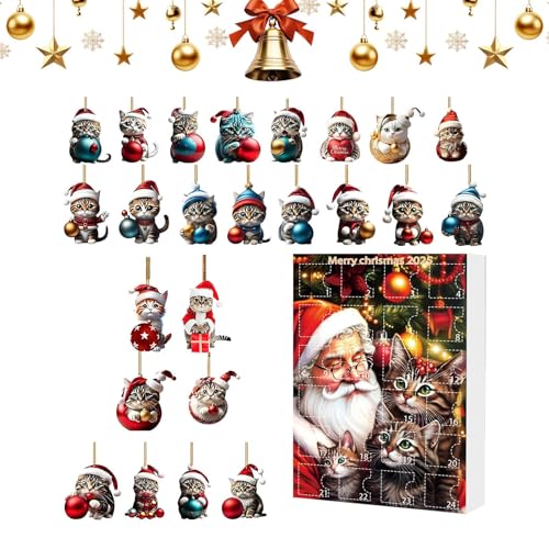 Ylnailky 2025 Weihnachts-Countdown-Kalender | 2D-Acryl-Miniatur-Katzenfigur-Countdown-Kalender für Kinder | Entzückende Weihnachtsschmuck für Tochter, Ehefrau, Schwester, Kind, Freund, Mädchen, Ylnailky 2025 Weihnachts-Countdown-Kalender | 2D-Acryl-Miniatur-Katzenfigur-Countdown-Kalender für Kinder | Entzückende Weihnachtsschmuck für Tochter, Ehefrau, Schwester, Kind, Freund, Mädchen, von Ylnailky