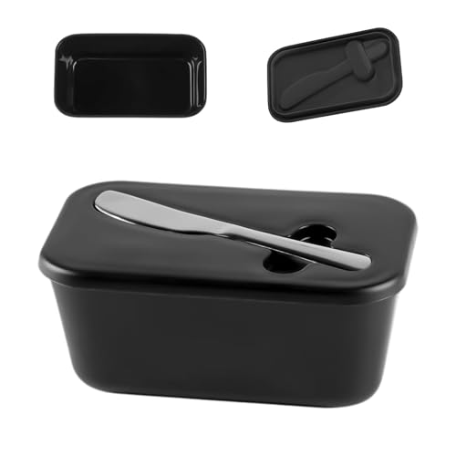 Ylnailky Butterablage - Butterdose Mit Deckel Und Messer - Aufbewahrungsbox Bruchsicher Für Küche Kühlschrank Tresen Restaurant Picknick Frühstück von Ylnailky