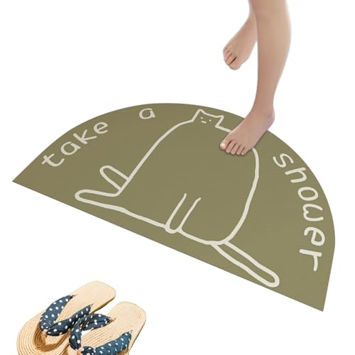 Ylnailky Duschmatte - Saugfähige Bodenmatte fürs Badezimmer,rutschfeste Saugfähige Badewannenmatte, Halbkreisförmige Fußmatte für Eingangsbereich Schlafzimmer Ylnailky Duschmatte - Saugfähige Bodenmatte fürs Badezimmer,rutschfeste Saugfähige Badewannenmatte, Halbkreisförmige Fußmatte für Eingangsbereich Schlafzimmer von Ylnailky
