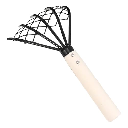 Ylnailky Gartenrechen - 5-Zinken aus Stahl Grabkrallen,Ergonomer Handgriff Manuelles Grabegerät für Sand Erde Unkrautjäten Rasenpflege Gartenarbeit von Ylnailky