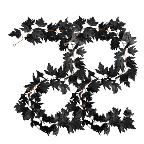 Ylnailky Halloween Girlande,Schauriges 2er Set Gotisch | Herbstdeko Für Terrasse Büro Garten Tor Bücherregal Küchenfenster von Ylnailky