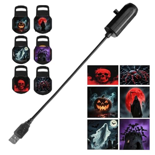 Ylnailky Halloween-Projektor | 360-Grad Rotierende Steckleuchte Mit Erdspieß,LED Nachtlicht Deko Für Terrasse Wand Decke Zuhause Garten von Ylnailky