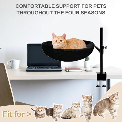 Ylnailky Katzen Schreibtisch Bett - Katzen Schreibtisch Hängematte | 360-Grad Drehbares Nest Haustierzubehör Mit Abnehmbarer Waschbarer Hülle Für Zuhause Arbeitsplatz Und Spieltische von Ylnailky