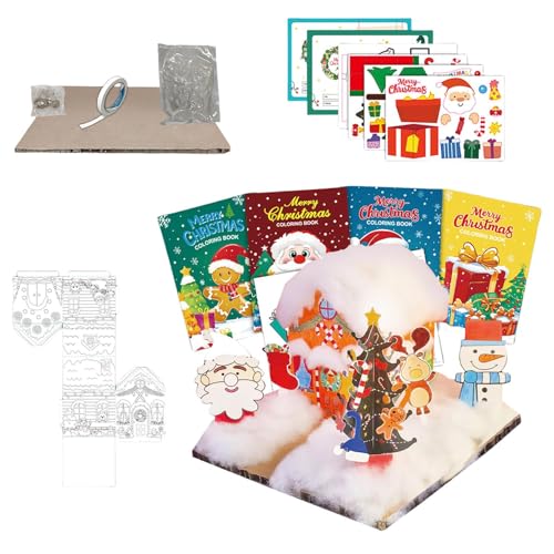 Ylnailky Kinder Weihnachts Bastelsets,Interaktives Festliches Handgemachtes Set | Weihnachtsszene Handgemachtes Set - Für Erwachsene Partyplaner Klassenzimmer Heimdekorateure Esstisch Kaminsims von Ylnailky
