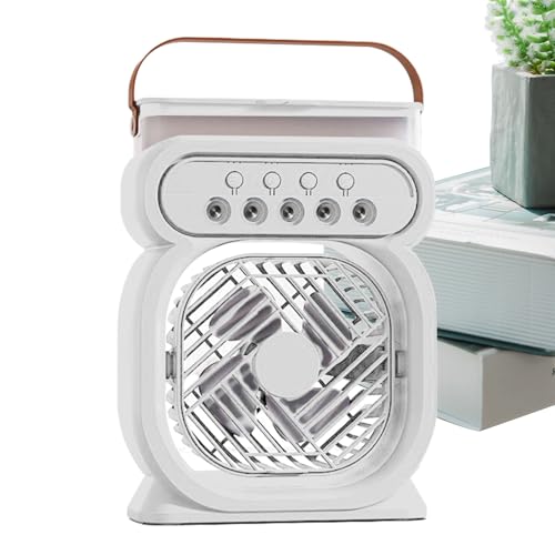 Ylnailky Lüfter Mit Nebel,Persönlicher Desktop Tischventilator mit Vernebelung | Aufladbarer Luftbefeuchter Ventilator Für Camping Outdoor Schlafzimmer Picknick Sommer von Ylnailky