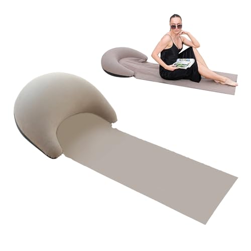 Ylnailky Sandmatte – Strandmatte für den Außenbereich mit aufblasbarem Kissen, sanddichte Liege, Ruhekissen, faltbar, für Familie und Freunde, zum Sonnenbaden, Bräunen von Ylnailky