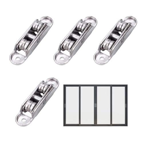 Ylnailky Schiebetürrolle, Fensterriemenscheibe Ersatz – Leise Zinklegierung Doppelrad Rolle, Winkel Einstellbare Hardware für Terrasse, Schlafzimmer, Arbeitszimmer, Balkon Ylnailky Schiebetürrolle, Fensterriemenscheibe Ersatz – Leise Zinklegierung Doppelrad Rolle, Winkel Einstellbare Hardware für Terrasse, Schlafzimmer, Arbeitszimmer, Balkon von Ylnailky