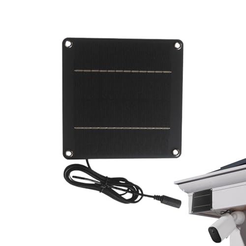 Ylnailky Solarmodul Für Outdoor Kamera 24W 12V - Terrassen Solarmodul,Wasserdicht Mit 5521 DC Anschluss Für Terrasse Garten Camping Überwachungskameras Außenbeleuchtung von Ylnailky