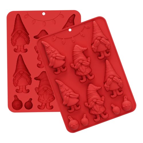 Ylnailky Weihnachts-Süßigkeiten-Formen – Zwergen-Design, Backformen für Kuchenaufsätze, antihaftbeschichtet, Bastelwerkzeug, Backzubehör für , Seife, Dessert, Ton, Pudding, Cupcake-Topper von Ylnailky