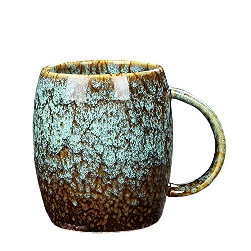 YlobdolY 500ml Großer Keramik-Kaffeebecher mit Henkel, Neuheit Vintage Tee Tasse Latte Tassen Tassen für Büro und Haus, einzigartiges Geschenk für Männer Frauen,grün von YlobdolY