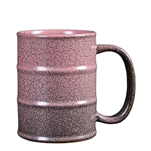 YlobdolY 600ml Großer Keramik-Kaffeebecher mit Henkel,Neuheit fassförmige Vintage-Teebecher Bierbecher Wassertassen für Büro und Haus,einzigartiges Geschenk für Männer Frauen,lila von YlobdolY