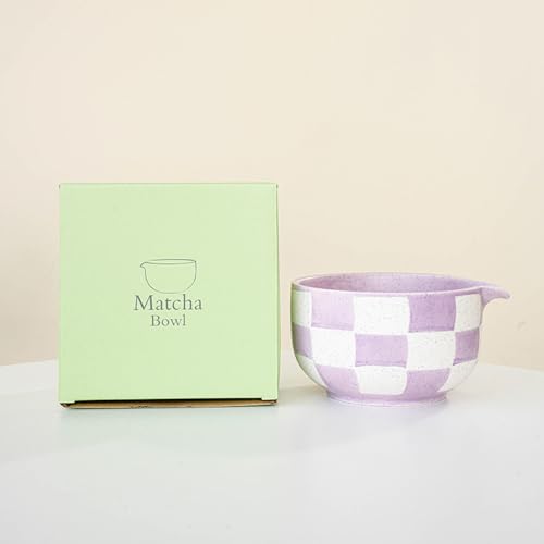 YlobdolY Matcha-Schüssel aus Keramik mit Ausgießer, handgefertigtes Topfgitter, glasiertes Porzellan, traditionelle japanische Matcha-Tee-Rührschüssel mit Geschenkbox zum Schlagen von Matcha, lila YlobdolY Matcha-Schüssel aus Keramik mit Ausgießer, handgefertigtes Topfgitter, glasiertes Porzellan, traditionelle japanische Matcha-Tee-Rührschüssel mit Geschenkbox zum Schlagen von Matcha, lila von YlobdolY