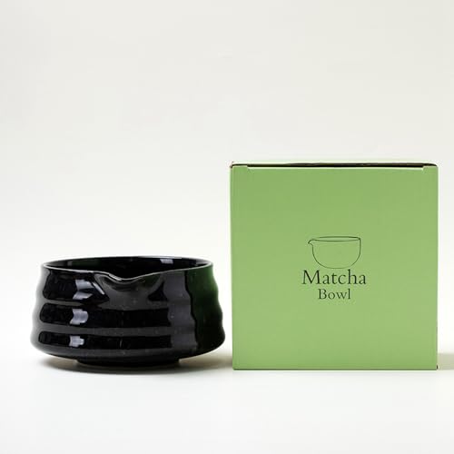YlobdolY Matcha-Schüssel aus Keramik mit Ausgießer, traditionell, handgefertigt, gestreift, massives glasiertes Porzellan, japanische Matcha-Tee-Rührschüssel mit Geschenkbox zum Schlagen von Matcha YlobdolY Matcha-Schüssel aus Keramik mit Ausgießer, traditionell, handgefertigt, gestreift, massives glasiertes Porzellan, japanische Matcha-Tee-Rührschüssel mit Geschenkbox zum Schlagen von Matcha von YlobdolY