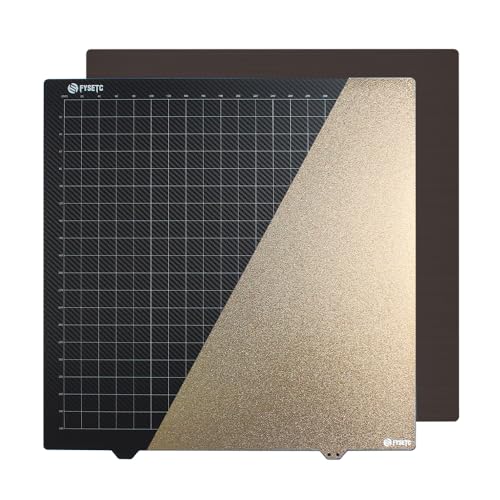 430x430mm Double Sided PEI Build Plate for 3D Printing, Compatible with 3/4, Kobra, with Magnetic Base, High Adhesion and Smooth Carbon Fiber Surface (2) von Ylwxzenith
