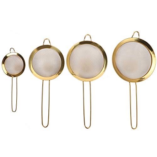4Pcs Stainless Steel Flour Sieve Sifter Mesh Strainer Set for, Oil Fruit Juices Filtering, Durably and von Ylwxzenith