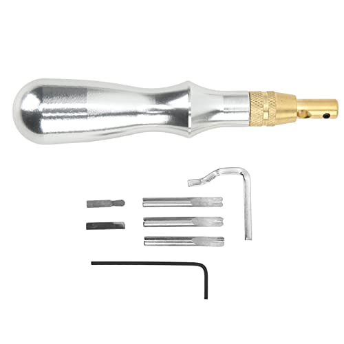5 in 1 multifunktionales Leder-Groover-Werkzeug mit Aluminiumgriff für DIY-Handwerk mit Selbstbeherrschung, die Schneizigkeit, Stahlkopf und Raum bietet von Ylwxzenith