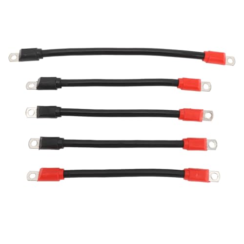 5pcs 4 Gauge Cart Battery Cables, reines Kupferkabelkit mit Kupfer -Hex -Anschlüssen, PVC isoliert, für DC AC 36V 48 V Karren, verstärkt die Batterielebensdauer (Black and Red Connector) von Ylwxzenith