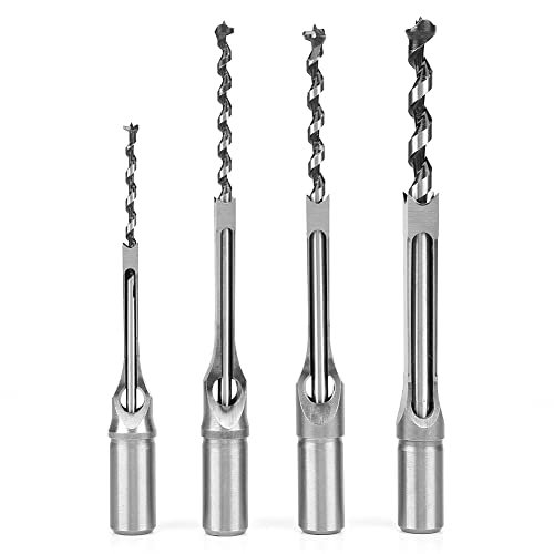 6Pcs Square Hole Saw Auger Drill Bit Set for Mortising Chisel Woodworking, High Carbon Steel, Durable and Unbreakable, 4 6 Pieces a Pack, Suitable for Wood Plastic Materials (4pcs：1/2、1/4、3/8、5/16) von Ylwxzenith