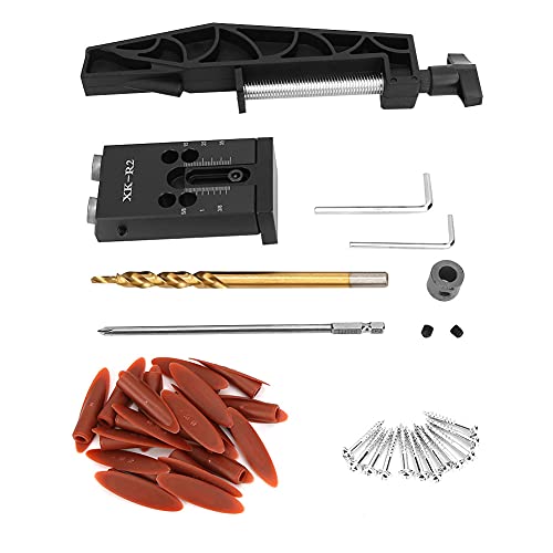 Black Aluminum Alloy Pocket Hole Jig Set with Oblique Hole Positioner for Woodworking, Includes Drill Bits and Wood Clamp, Easy to Use and Install, Durable and Accurate Drilling von Ylwxzenith
