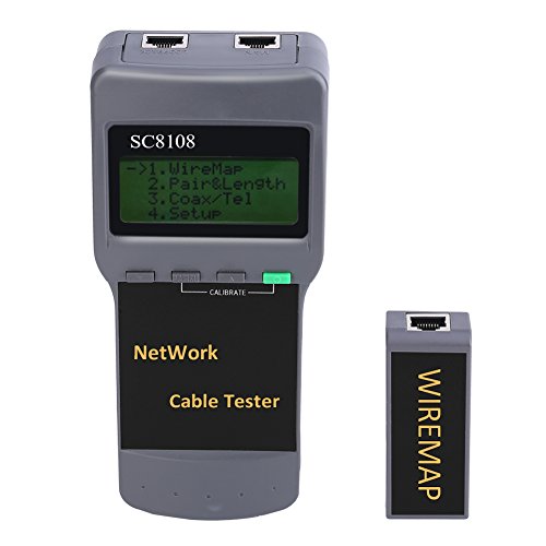 Cat5 RJ45 -Netzwerkkabel -Tester SC8108 mit Haltepunkt -Finder, Längentest, Entfernungsmesser einfach zu bedienen, hohe Genauigkeit, zuverlässig für die Erkennung von Kabelfehler von Ylwxzenith