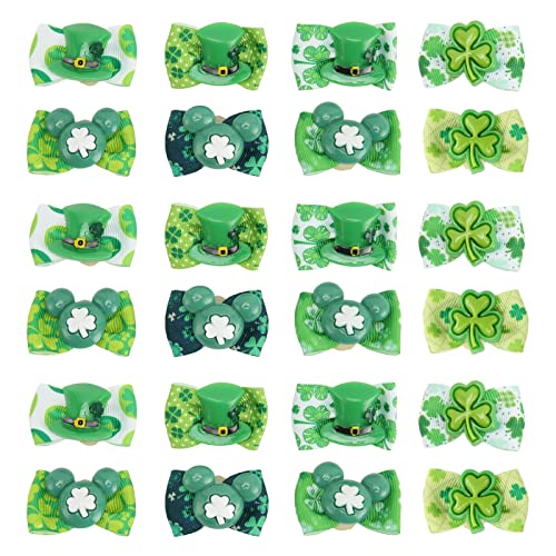 Clovers Hundebögen, 24 -pcs -Welpen -Haarbögen für kleine Hunde, leichte Haarzubehör mit Clips, niedliche Hundepflegebögen für tägliche Spaziergänge, Fotoshootings und Special von Ylwxzenith