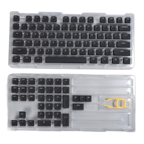 Ylwxzenith 113 Keys PBT Keycaps Set, DIY Mechanical Keyboard Accessory, Original Height, Silenced, Compatible with Most 61 108 Keys Mechanical Keyboards, Silicone and PBT Material (Black) von Ylwxzenith