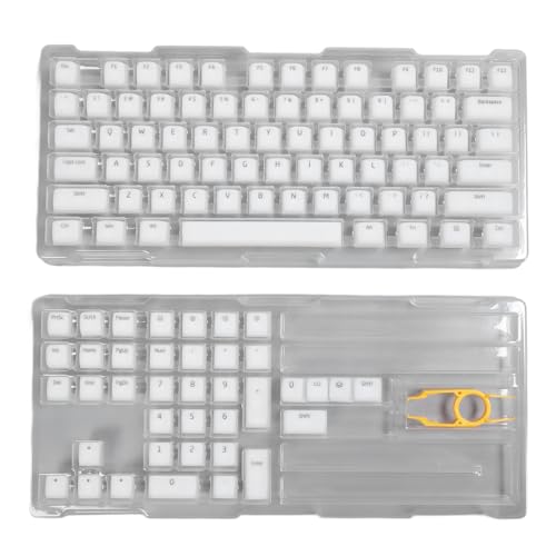 Ylwxzenith 113 Keys PBT Keycaps Set, DIY Mechanical Keyboard Accessory, Original Height, Silenced, Compatible with Most 61 108 Keys Mechanical Keyboards, Silicone and PBT Material (White) von Ylwxzenith