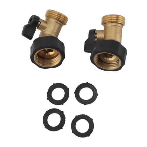 Ylwxzenith 2 PCs Messinggartenschlauch Absperrventil mit 45 ° Biegeschwanenhalsanschluss für stabile Wasserkontrolle, Bewässerung und Autowäsche, 3/4 Zoll Größe und von Ylwxzenith