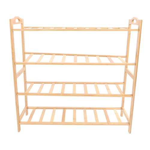 Ylwxzenith 4 Tier Wood Shoe, Space Saving Standing Decor, Elegant Home Shoe Storage Rack for Entryway Closet Living Room, Made of Phyllostachys Pubescens, to Install with Large Capacity von Ylwxzenith