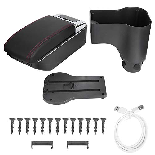Ylwxzenith Perodua Myvi 2018 2020 Custom Arm Rest Box, abnehmbare Armlehnen, Multifunktionaler Lagerung, PU -Leder, praktisches Design mit verstecktem Tassenhalter (A) von Ylwxzenith